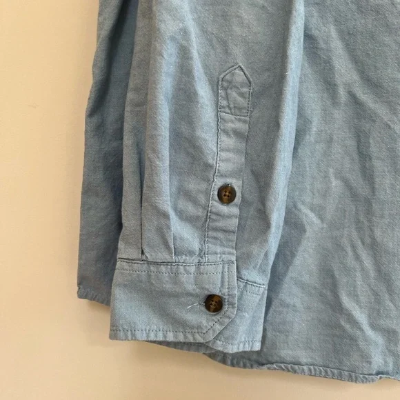 Carhartt 100% Cotton Long Sleeved Button Down Blue Chambray Shirt, size 3XL - Picture 6 of 9